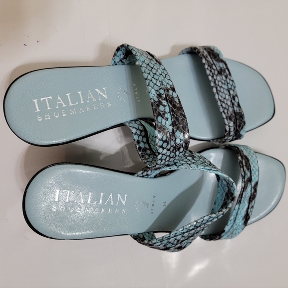 ITALIAN SHOEMAKERS Animal Print Wedge Sandals! Size 8 - Picture 6 of 8